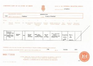 Kathleen Birth Certificate